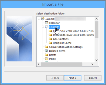 Export outlook contacts to csv